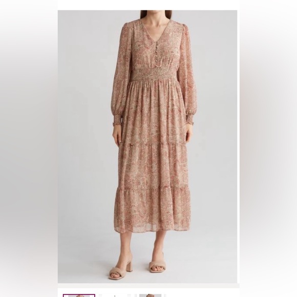 NWT Lucky Brand Size L Large Boho Tiered Maxi Dress - Picture 1 of 6